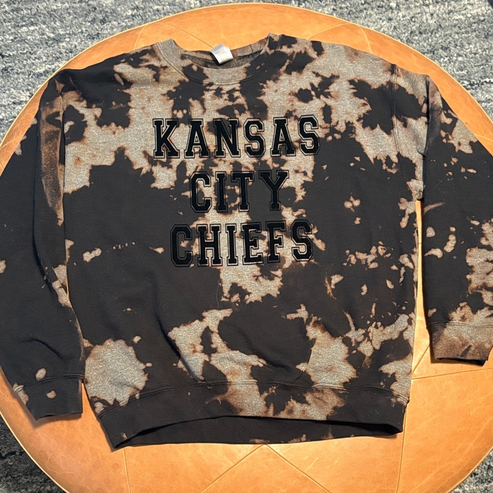 Kansas City Chiefs custom Black and Brown Tie-Dye Sweater